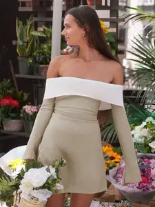 DressBerry Women Off-Shoulder Sheath Dress