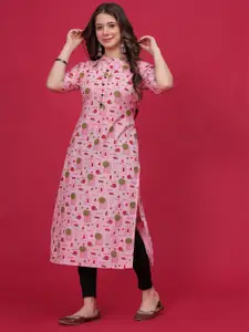 DIZON Geometric Printed Cotton Straight Kurta