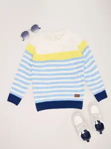 Pantaloons Junior Boys Long Sleeves Striped Pullover Sweater