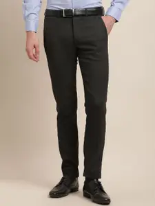 Turtle Men Tailored Skinny Fit Mid-Rise Formal Trousers