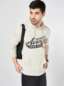 SF JEANS by Pantaloons Men Printed Hooded Cotton Sweatshirt