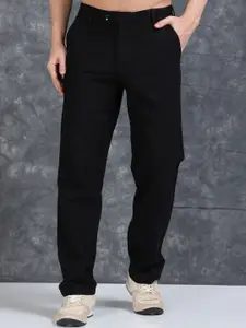 The Roadster Lifestyle Co Men Regular Fit Mid Rise Linen Trousers
