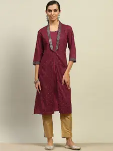 Rangriti Women Geometric Embroidered Sequinned Kurta