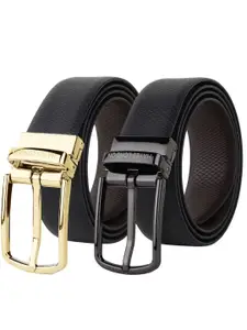 Hayes London Men Leather Belts Combo Pack Of 2 Genuine Premium Reversible Formal Belt