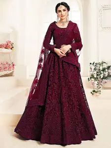 Aika Embroidered Beads and Stones Semi-Stitched Lehenga & Unstitched Blouse With Dupatta