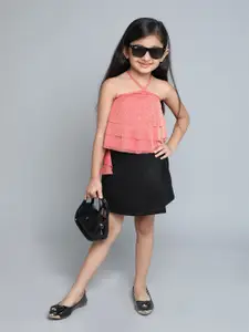 taffykids Girls Embellished Top with Skirt