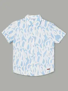 Fame Forever by Lifestyle Boys Cutaway Collar Abstract Printed Casual Shirt