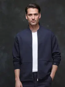 RARE RABBIT Men Mock Collar Cotton Sweatshirt