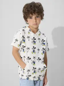 The Souled Store Boys Mickey Mouse Printed Hooded T-shirt