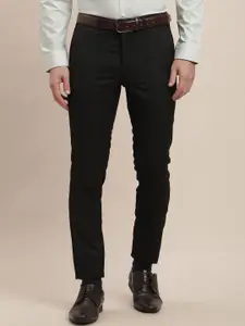 Turtle Men Checked Tailored Skinny Fit Formal Trousers