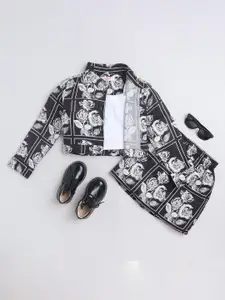 taffykids Girls Printed Top with Skirt