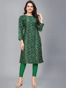 AK FASHION MALL Women Geometric Embroidered Flared Sleeves Thread Work Crepe Kurta