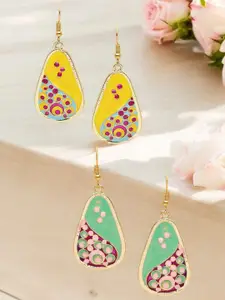 OOMPH Peacock Shaped Drop Earrings