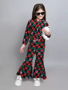 taffykids Girls Printed Top with Trousers