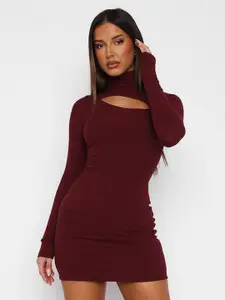 DressBerry Women Keyhole Neck Bodycon Mini Dress