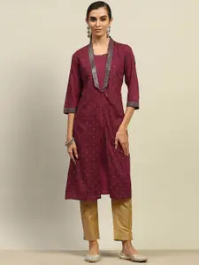 Rangriti Women Geometric Embroidered Sequinned Kurta