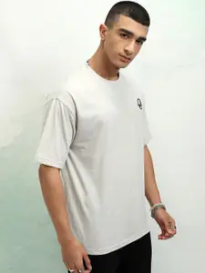 HIGHLANDER Men Brand Logo Printed Round Neck Cotton Oversized Sports T-Shirt