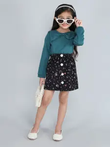 taffykids Girls Printed Top with Skirt