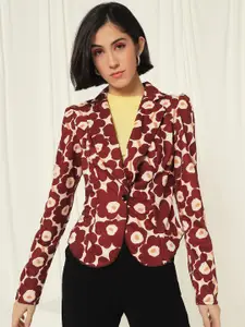 BAESD Printed Slim-Fit Single Breasted Blazer