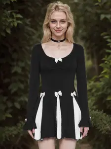 DressBerry Women Colourblocked Fit & Flare Mini Dress