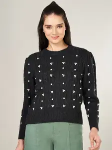 Honey by Pantaloons Women Floral Self Design Pullover Sweater