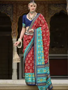 elora Woven Design Zari Silk Blend Patola Saree