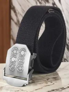 Metronaut Men Textured Canvas Slider Buckle Belt