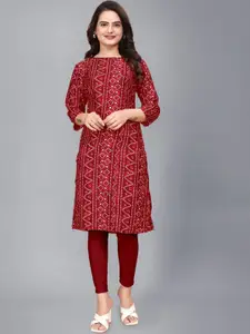 AK FASHION MALL Women Geometric Thread Work Crepe Kurta