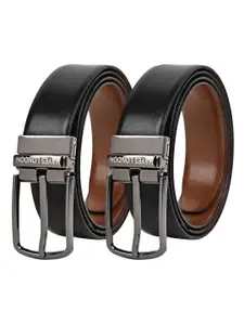 Hayes London Men Leather Belts Combo Pack Of 2 Genuine Premium Reversible Formal Belt