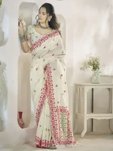 Satrani Woven Design Zari Silk Cotton Banarasi Saree