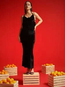 TANDUL Velvet Bodycon Maxi Dress