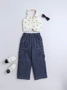 taffykids Girls Printed Top with Trousers