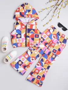 taffykids Girls Printed Top with Trousers