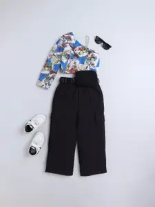 taffykids Girls Printed Top with Trousers