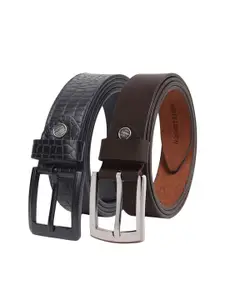Hayes London Men Formal Belts Combo Pack of 2 Premium Genuine Leather Belt