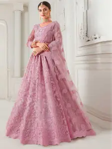 Aika Embroidered Semi-Stitched Lehenga & Unstitched Blouse With Dupatta