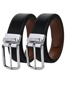 Hayes London Men Leather Belts Combo Pack Of 2 Genuine Premium Reversible Formal Belt
