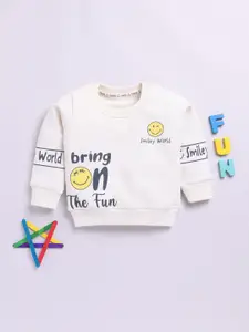 YK X Tinyo Infant Boys Typography Printed Fleece Sweatshirt