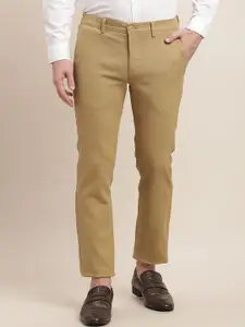 Turtle Men Cotton Relaxed Skinny Fit Mid-Rise Formal Trousers