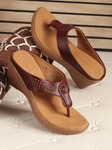 DressBerry Wedge Sandals with Laser Cuts