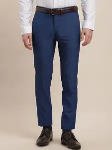 Turtle Men Tailored Skinny Fit Mid Rise Formal Trousers