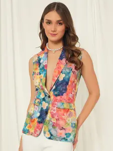 BAESD Printed Slim-Fit Single Breasted Blazer