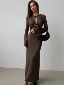 Bebe Women Round Neck Maxi Dress