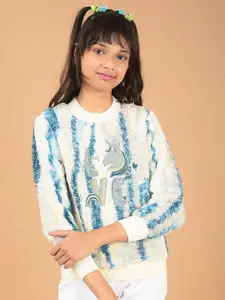 Crimsoune Club Girls Self Design Cotton Sweatshirt