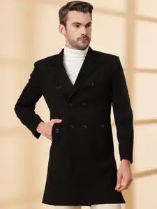 KLOTTHE Notched Lapel Double Breasted Woollen Trench Coat