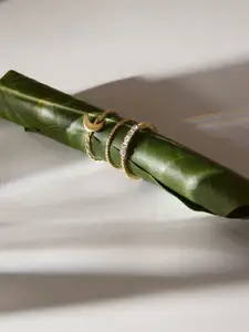 Accessorize Set Of 3 Crystal-Studded Twist MoonFinger Rings