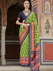 elora Woven Design Zari Silk Blend Patola Saree