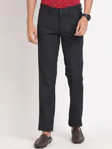 Turtle Men Checked Mid-Rise Relaxed Skinny Fit Chinos Trousers
