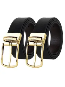 Hayes London Men Leather Belts Combo Pack Of 2 Genuine Premium Reversible Formal Belt
