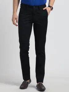 Turtle Men Checked Relaxed Skinny Fit Mid Rose Chinos Trousers